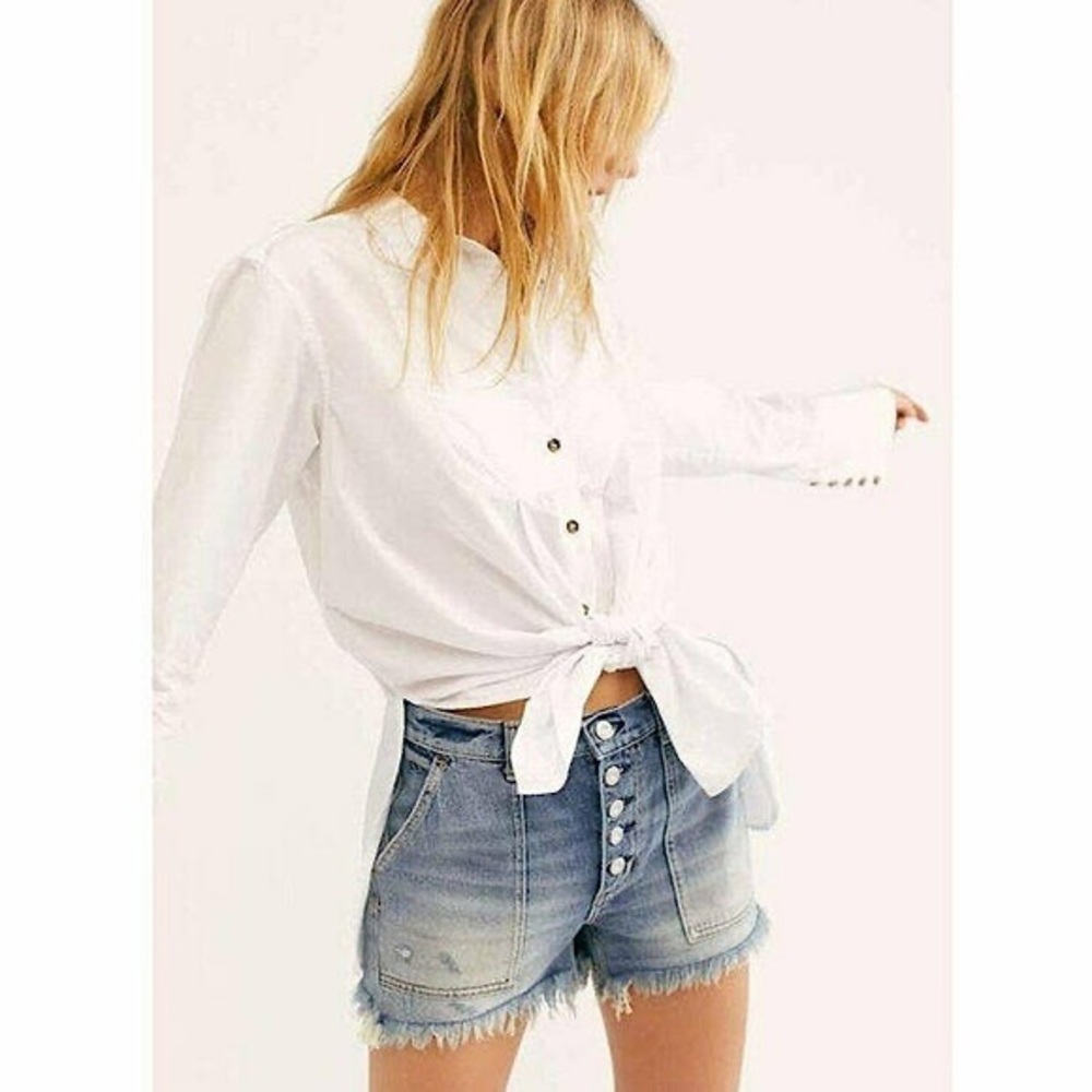 Free people Jesse carpenter cut off button fly jean shorts